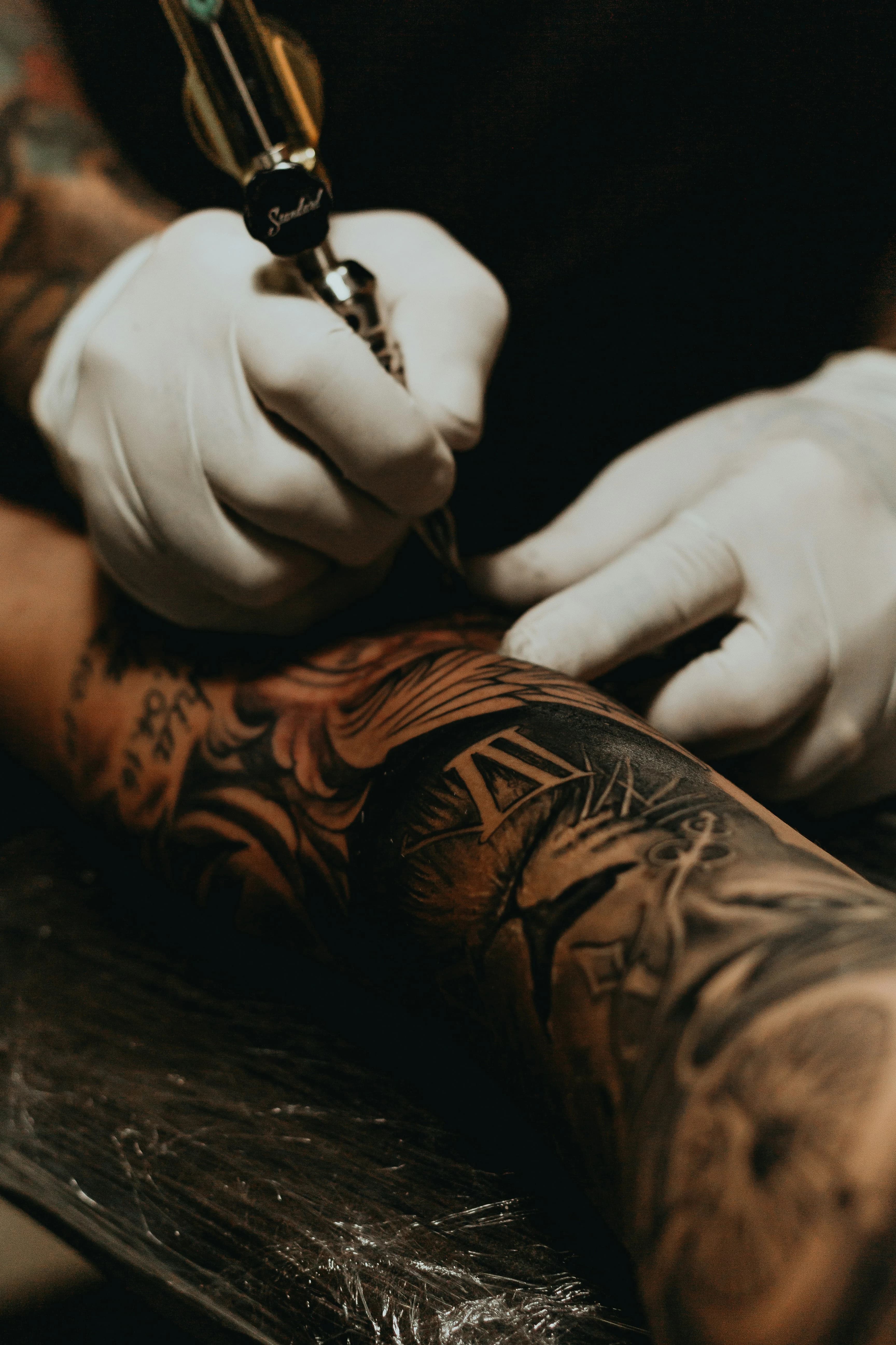 Close-up of tattoo work
